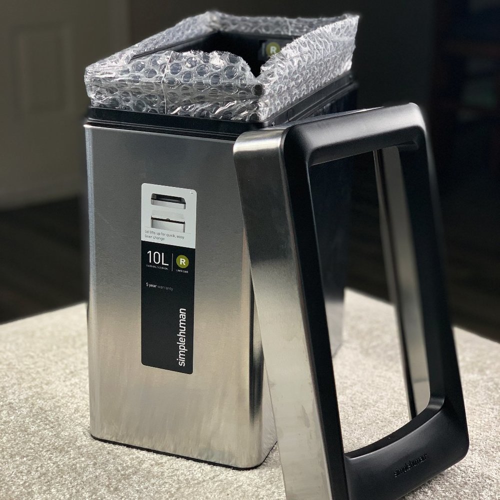 New Simplehuman 10L Stainless Steel Trash Can